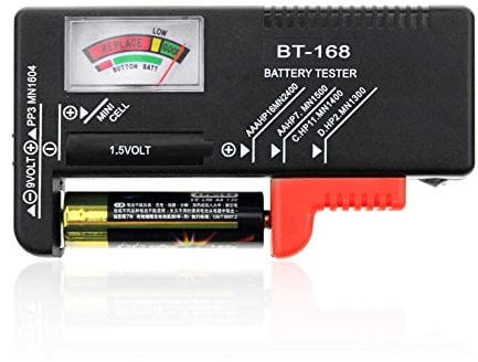 Kitchen-dream Tester di batteria – Controllo della batteria universale per batterie AAA C D 9 V 1,5 V