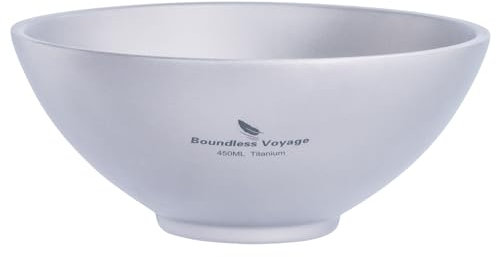 iBasingo Titan Reis Suppen Schüssel 450ml Doppelwandige Verbrühungssichere Schüssel Teetasse Leichtes Outdoor Camping Geschirr für Erwachsene Kinder für Wanderpicknick Rucksacktour Ti1086T