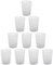 Lot de 10 gobelets en plastique - Sans BPA - Blanc - 0,4 l