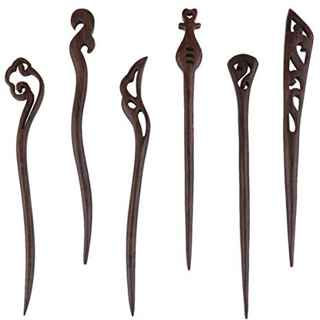 Beaupretty Haarspangen Für Damen 6 Stück Holz Haarstäbchen Retro Traditionelle Japanische Haar Essstäbchen Holz Haarnadeln Haar Essstäbchen für Mädchen Frauen (Zufällige Farbe)