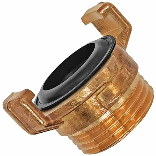 MegaHaustechnik Schnellkupplung für GEKA, Außengewinde 1 1/2 Zoll | Messing, Trinkwasser geeignet, AG Außendurchmesser 48mm, Klauen Bajonettverschluß Schlauch