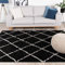 FRAAI Teppich Hochflor - Grand Lines Schwarz Creme 200x290cm - Kariert, Gestreift, Shaggy - Modern, Skandinavisch - Wohnzimmer, Esszimmer, Schlafzimmer - Fellteppich - Rug