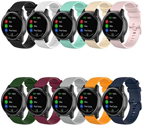FunBand Bracelet pour Garmin vivoactive 4, 22mm Bande en Silicone Souple pour Samsung Galaxy Watch 3 45mm/Huawei Watch GT 2 46mm/Samsung Galaxy Watch 46mm/Gear S3 Frontier Smartwatch