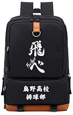 Haikyuu Rucksack, Canvas Rucksack Große Kapazität Oxford Daypack Schultasche Computertasche für Schule Büro Geschenk für Anime Fans, Typ2, M