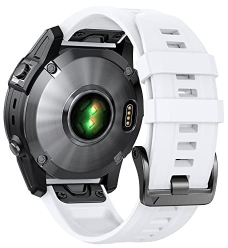 ANBEST Armband für Garmin Fenix 7 Pro/6 Pro/EPIX 2 Armband, 22mm Quick Fit Ersatzarmband für Fenix 6/5/EPIX Pro 47mm/Forerunner 955/965/945/935/Approach S62/Descent G1 Armbänder, Weiß