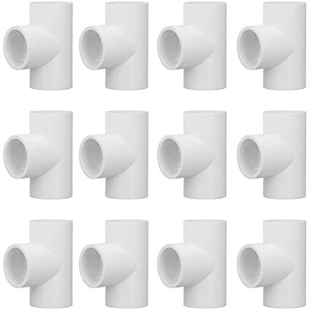 Adattatore per Raccordi per Tubi a T da 12 Pezzi, Giunti di Alimentazione Dell'acqua per Tubi in PVC a 3 Vie Ad Angolo Retto di 180 Gradi per Piscine, Acqua Potabile, Acqua Refrigerata(20mm)
