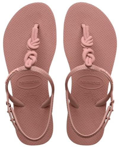 Havaianas - Twist, bequeme, modische und vielseitige Sandalen, verstellbare Schnalle an den Seiten, T-Riemen mit Metallic-Finish, rutschfeste Sohle, für Damen