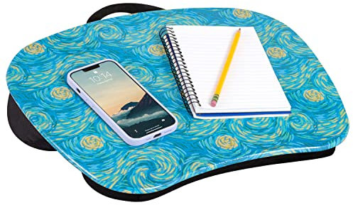 LAPGEAR MyStyle 45339 Tragbarer Schoßschreibtisch mit Kissen, für Laptops bis zu 39,6 cm (15,6 Zoll), Sternenblau