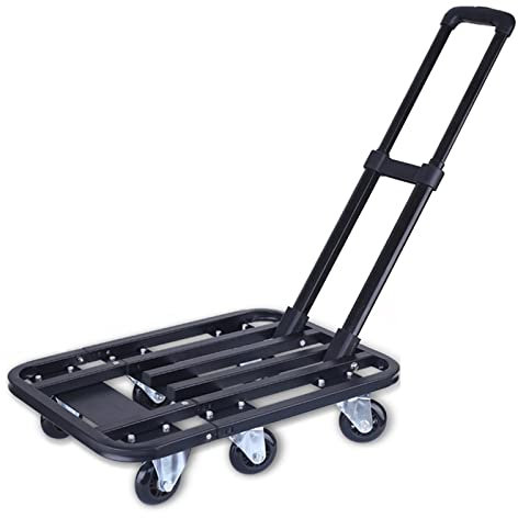 BNNP Push Cart Dolly Leichter Cart Mobile Plattform -Trolley mit faltbarem einstellbarem Griff for einfache Speicher und 360 -Grad -Schwenkräder Plattformwagen (Size : 200kg)