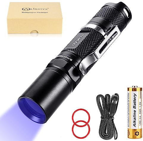 LIGHTFE UV303D 365nm Black Light UV Flashlight High Power Professional Pocket UV Light