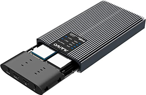 MAIWO Dual Bay M.2 NVME AHCI SSD Clone Docking Station ,USB C 20Gbps,funzione duplicatore lettore . K2022P