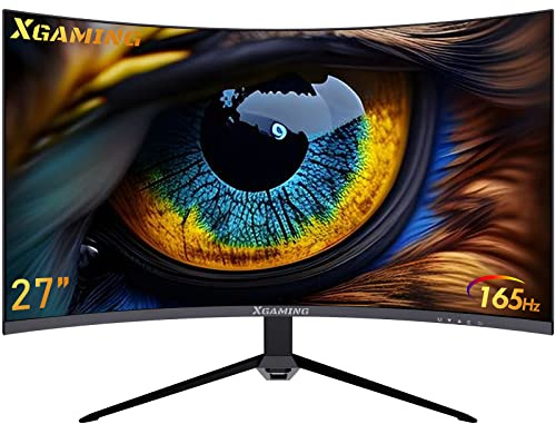 memzuoix 27 Curved Gaming Monitor QHD 144Hz/165Hz, 1500R Cpmputer Monitor 100% sRGB, 1ms (MPRT), FreeSync, 2560 x 1440p HDMI/DP Built-in Display, VESA, HDR Display for