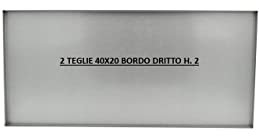 G.T. INOX SET 2 Teglie 40x20 bordo dritto h. 2 cm lamiera alluminata - IDEALE PER PIZZA ALLA PALA O PINSA ALLA ROMANA
