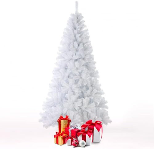 Produce Shop Albero di Natale Bianco Neve Artificiale 210cm Rami Finti in PVC Aspen