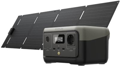 EF EcoFlow Station électrique portable River 2 avec Panneau solaire 60W | Batterie LiFeP04 256 Wh, Batterie nomade sortie 600 W max, générateur électrique solaire pour camping extérieur/RV