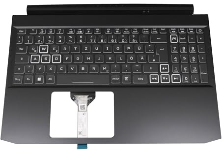 Acer 6B.QCCN2.014 Original Tastatur inkl. Topcase DE (deutsch) schwarz/weiß/schwarz mit Backlight für Nitro 5 (AN515-45/AN515-57)