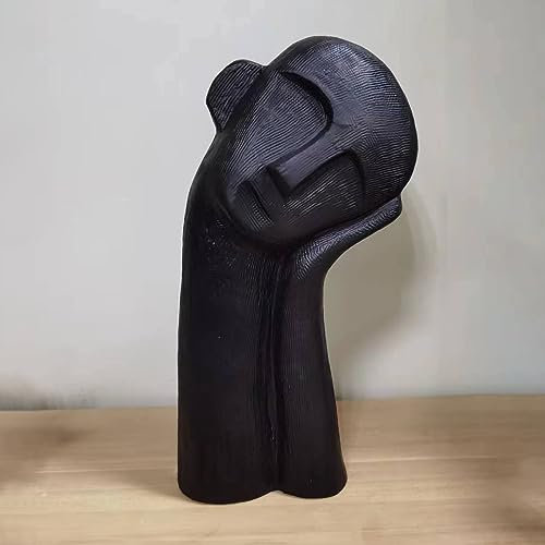 Cutfouwe Denker Skulptur Deko Dekofigur Abstrakter Kunst Keramik Statue Dekoration Moderne Wohnzimmer Schlafzimmer Büro Regal Schreibtisch Dekorationen Home Decor Geschenk,Schwarz