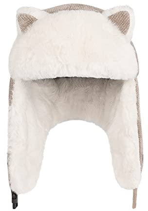 Fliegermütze Winter Kinder Trappermütze mit Ohrenklappen Gefüttert Wintermütze Warm Winddicht Winterhut Katzenohren Niedlich Pilotenmütze Russisch Bomber Hut für Junge Mädchen Ski Outdoor Khaki