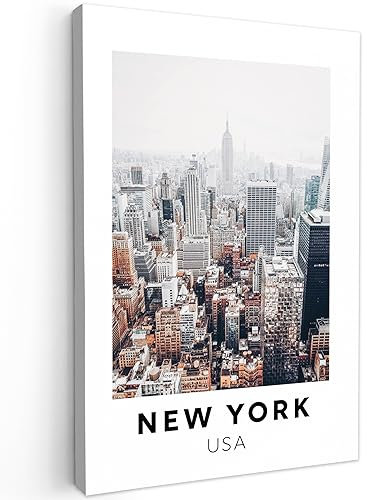 MuchoWow© Leinwandbild 40x60 cm Dekoration Wohnzimmer Bilder Aufhängen Wall Decoration Living Room Wohnungs Deko Moderne New York - Amerika - Architektur - USA