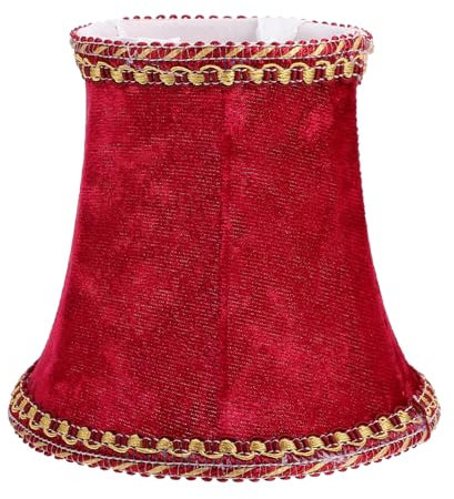 UKCOCO Lampenschirm zum Aufstecken, 12x 12x 11cm Retro Stoff Tischlampe Lampenschirm für Tischleuchten,Stehleuchten,Wandleuchten, Rot