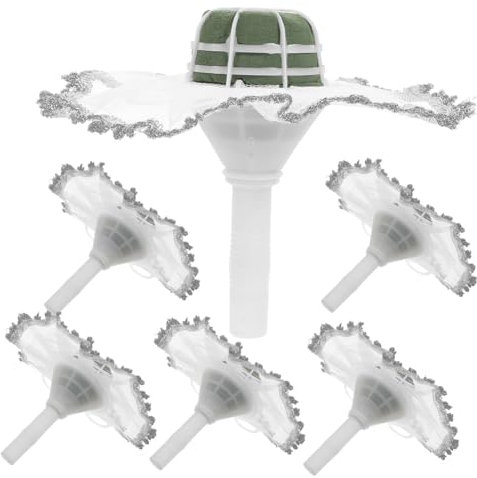 EXCEART 6satz Blumenstraußhalter Mit Blumenkranz Und Lace-Kragen Für Braut Teiliges Hochzeitsaccessoire Für Individuelle Brautsträuße Für Hochzeiten Und Verlobungsfeiern