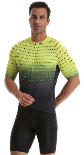 Wulibike Mens Cycling Jersey Top With Pockets - Full Zip Breathable Road Design