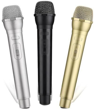 Vervmczn 3 PCS Microphone Prop, Plastic Prop Microphone, Mic Prop for Costume Role Play Christmas Cosplay Music Birthday