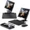 For Samsung Galaxy Z Fold 6 5 4 3 Keyboard and Mouse & Touch Pen, Portable Detachable Bluetooth Keyboard with Adjustable Desk Stand Holder for Z Fold 6 5 4 3 Phone (Black)