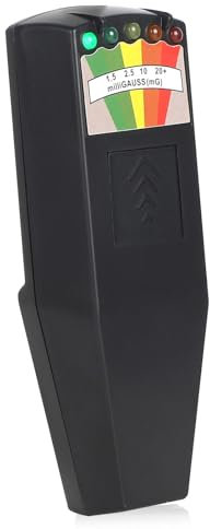 SWAWIS EMF Messgerät Paranormal EMF-Messgeräte Geisterjagd Equipment 5 LED Ghost Hunting Detektor Strahlenmessgerät EMF Meter Magnetfeld 50Hz-20.000Hz, Schwarz