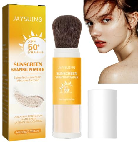 Oumun Mineral Powder Sunscreen Brush, SPF 50, Powder Sunscreen, Matte Finish, Oil Control, Natural, Unisex, Adults & Kids