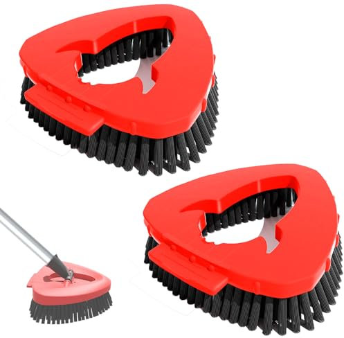 2 Pack Spin Mop Scrubber Head Replacement Compatible with Vileda Turbo Mop System, Stiff Bristle Scrubbing Head Brush Head Scrubber Brush Head for Bathroom Kitchen Swimming Pools Wall Deck