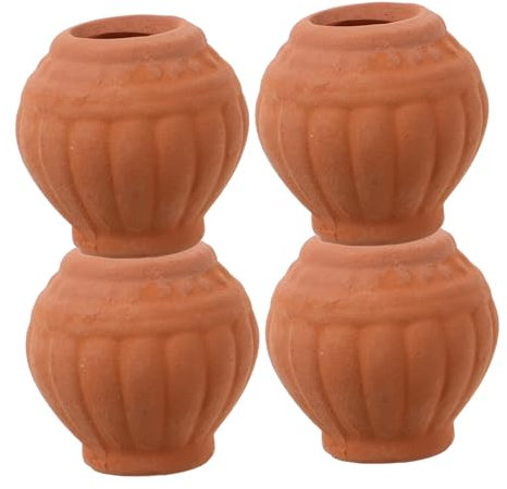 Milisten Pot en Terre Cuite Mini pour Plantes Succulentes Jardinière D’extérieur 4 Pièces Pot en Argile Rouge 5,4 Cm De Diamètre pour Semis Et Succulentes