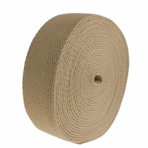 maDDma 5m Gurtband 30mm 2mm stark 100% Baumwolle Baumwollgurtband Farbwahl, Farbe:Sand