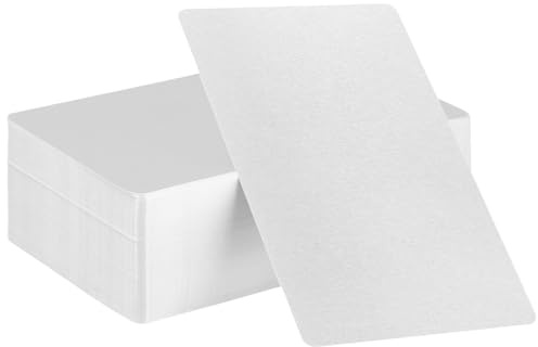 KEILEOHO 150 Stück Aluminium Visitenkarten Blanko Silber, 86 x 54 x 0.21 mm Metall Visitenkarten Rohlinge, Alu Karte Leere Visitenkarten für Büro DIY Geschenkkarten Lasermarkierung