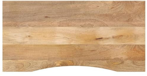 vidaXL Tablero Escritorio con Curva Madera Mango Rugosa 140x60x2,5 cm