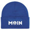 Mütze Beanie Moin Spruch Wintermütze Statement Fun-Print Unisex Strickmütze für Herren & Damen als Geschenk - Royalblau