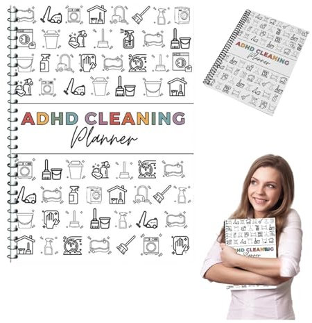 ADHD Cleaning Planner, Household Cleaning Schedule Book Cleaning and Organizing Planner Cleaning Plan Schedule Daily Weekly Monthly Checklist for DIY Home Cleaning for Home Gift (F)