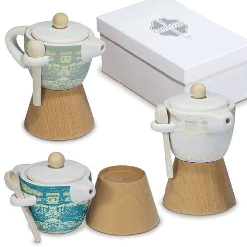 1 PZ lisbona Barattolo a Forma caffettiera Moka 3 Ass. bomboniera Idea Regalo segnaposto (13xh.15 cm)