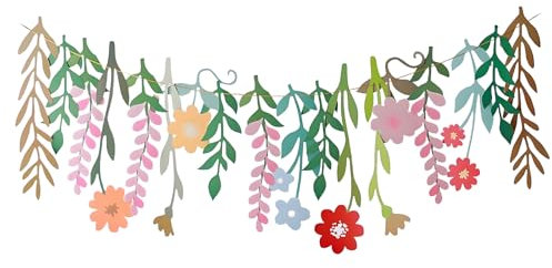 Blumen Girlande, Wildblume Deko Banner, Blumen Banner mit bunten Blüten, Blumengirlande Deko für Hochzeit, Gartenparty, Babyparty, Frühling-Sommerdeko, einfach aufzuhängen, für Innen & Außen