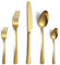 Gifcomda Cubiertos Dorada Mate, Cubiertos Acero Inoxidable de 30 Piezas para 6 Personas, Cubertería Pulida a Espejo con Cuchillo, Tenedor, Cuchara, Apta para Lavavajillas