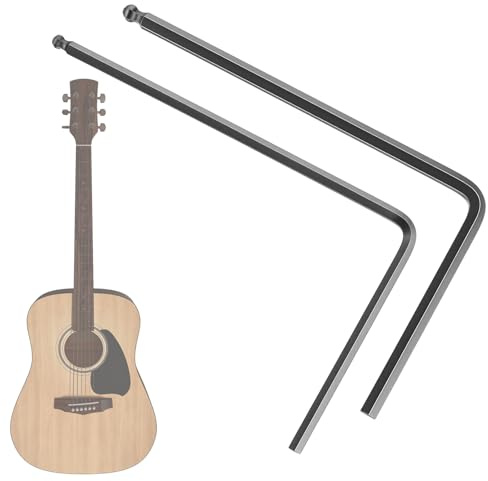 2 Pcs Guitar Truss Rod Wrench Set, 4mm & 5mm Allen Wrench with Ball End, Extended Hex Key for Martin Acoustic Guitar Neck Adjustment, Deep or Narrow Truss Rod, Guitars Tool (Black)