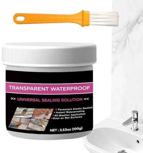 Wasserdichter Dichtstoff, transparent, unsichtbare Reparaturdichtung, 100 g, Dichtstoff für Dächer, Dusche, Toilette, Dach, Küche, Außenbereich, Wand, Fliesen, Fenster, Keller