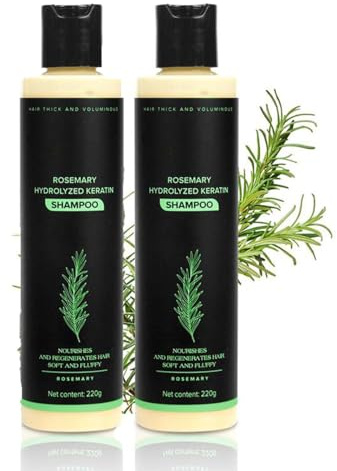 Rosemary Oil Shampoo, Rosmarin Shampoo mit hydrolysiertem Keratin, Bio-Rosmarin-Shampoos für Frauen und Männer, Weihnachtliche Haarpflege für strahlendes Haar (2PCS)