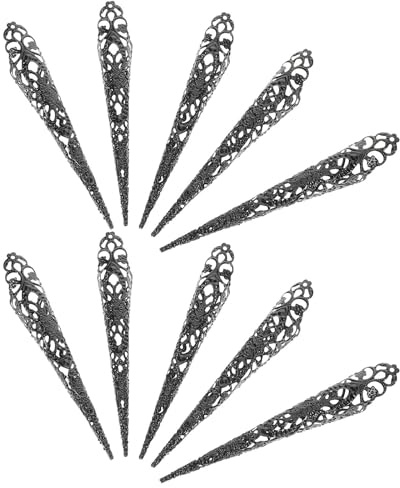 COOPHYA 10pcs Finger Claws Costume Finger Nail Unique Design Iron Hollow Design Versatile Use for Women Festive Occasions and Cosplay Events