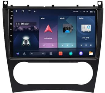 Auto GPS Navigator 2 Din für Mercedes Benz C Class W203 2005-2009 mit Bluetooth Fm Radio, Mirror Link, USB, Aux, WiFi mit Bluetooth Mirror Link Am Radio, 4 Kern 1G+16G