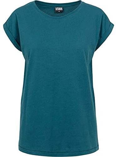 Urban Classics Damen Kurzarm T-Shirt Ladies Extended Shoulder Tee, Teal S