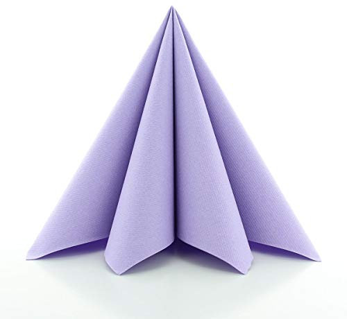 Sovie HOME Linclass®Airlaid Servietten 40x40 cm | extrem saugstark und stoffähnlich | ideal für Geburtstage und Events | Lila | 12 Stück