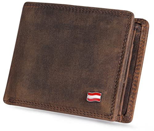 hodalump Echt-Leder Geldbörse • Premium Geldbeutel für Damen und Herren mit RFID-Schutz • Langlebiges Portmonee mit Münzfach • Komfortable Brieftasche Austria