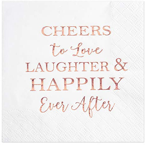 Crisky Serviettes de table pour mariage de douche 9.8 x 9.8 inch Rose Gold Text