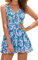 SHEKINI Donna Costume da Bagno con Gonna One Piece Bikini Imbottito Costume Intero con Coppe Soffici Ruched Skirted Swimwear con Shorts Costume Mare Sport Gonna da Spiaggia （L，Bleu poudré）
